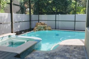Pool Builder Tampa - Enclosed Pool Spa Waterfall